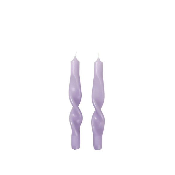 TWISTED CANDLES 'TWIST' - ORCHID LIGHT PURPLE