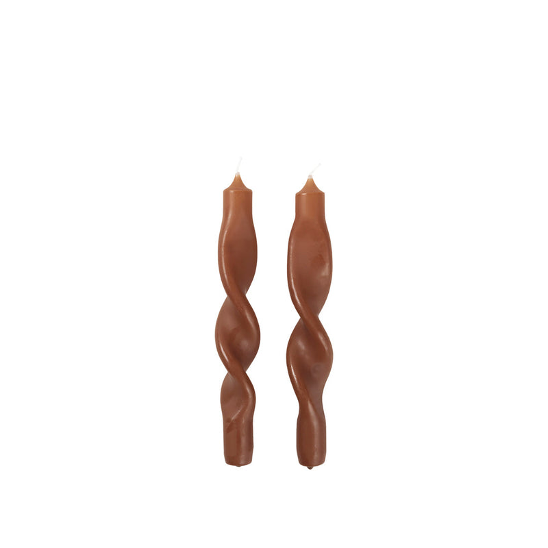 TWISTED CANDLES 'TWIST' - TERRACOTTA