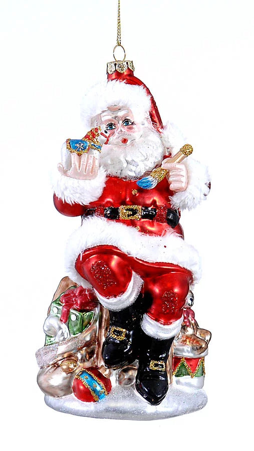 VETUR BV 18cm Glass painting Santa