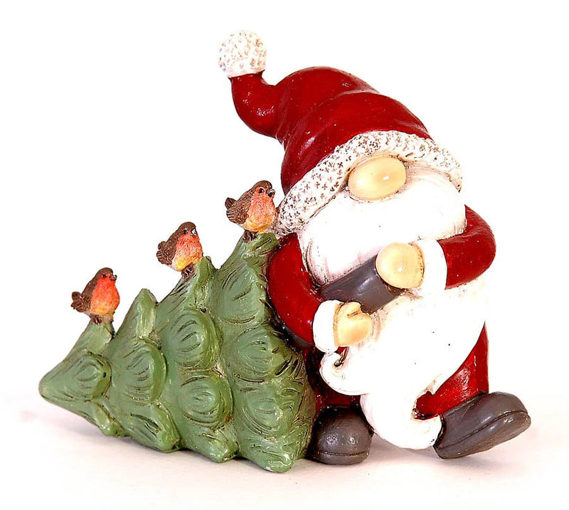 VETUR BV 10cm Polyresin standing red gnome with tree