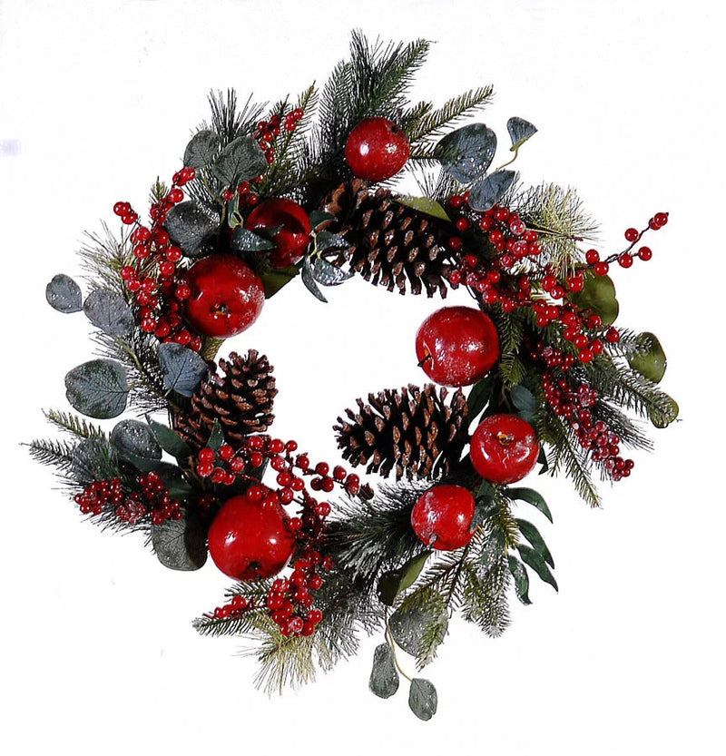 VETUR BV 56cm Single wreath w/pincones & berries & apples