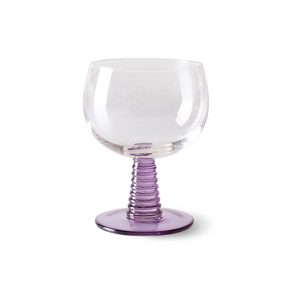 Swirl Wine Glass Low - Purple