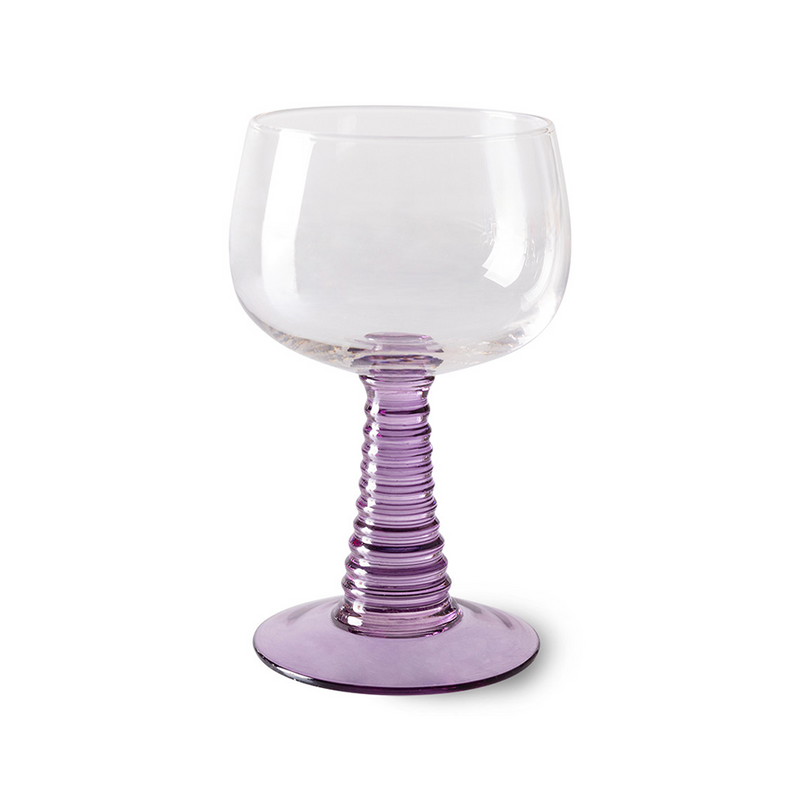 Swirl Wine Glass High - Purple