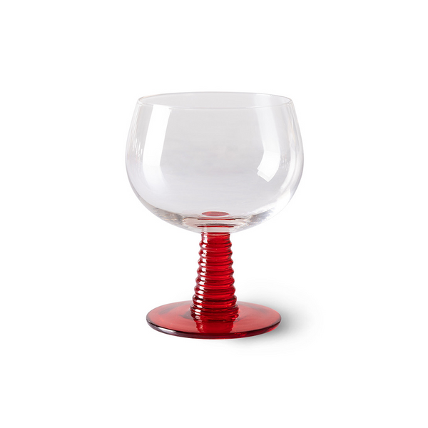 Swirl Wine Glass Low - Red