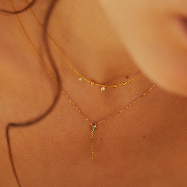 long necklace Amants : chrysolite/pacific opal_2