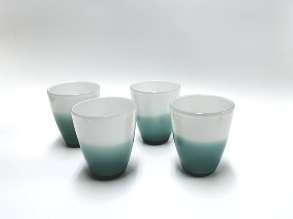 OFFICINE MURANO Set of 4 two tone glass