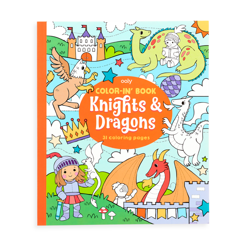 OOLY Color-in' Book - Knights And Dragons