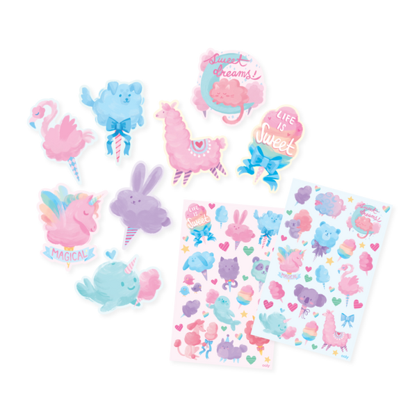 OOLY Fluffy Cotton Candy Scented Stickers 
