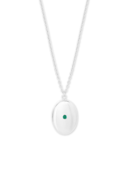 Anya Locket Necklace - Emerald 24"