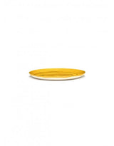PLATE L SUNNY YELLOW SWIRL-DOTS BLACK FEAST
