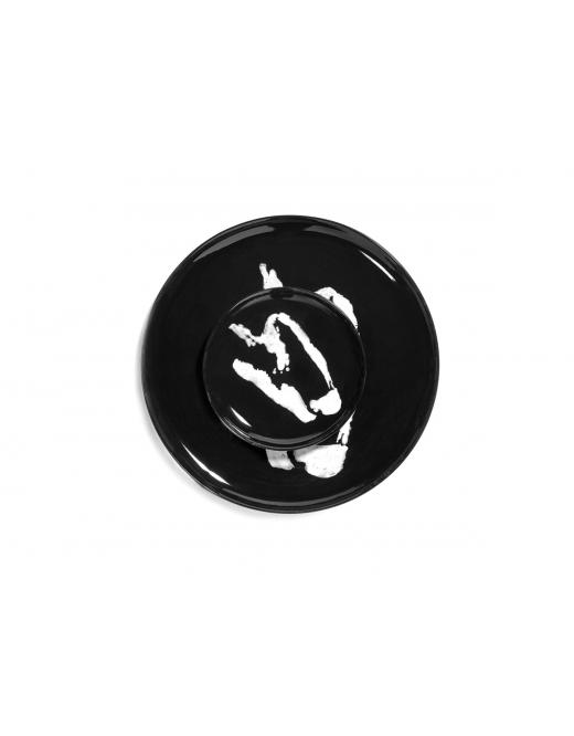 SERVING PLATE BLACK PEPPER WHITE FEAST